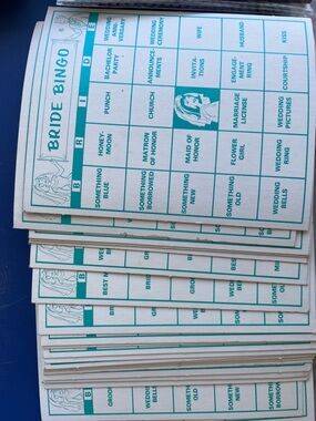 Bride Bingo Game Cards - Teal Print (Pack)